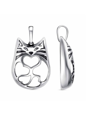 Подвеска бижутерия, покрытие - серебрение с оксидированием, без вставок