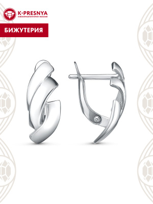 Серьги бижутерия, покрытие - платинирование, без вставок