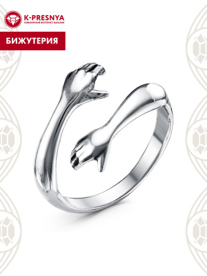 Кольцо бижутерия, покрытие - серебрение с оксидированием, без вставок