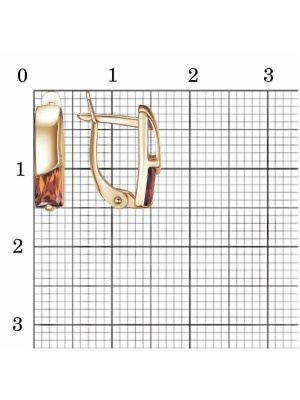 Серьги бижутерия, покрытие - золочение, вставка - фианит (недрагоценный камень)
