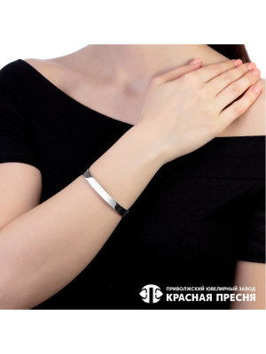 Браслет серебро 925 пробы, покрытие - родирование, без вставок