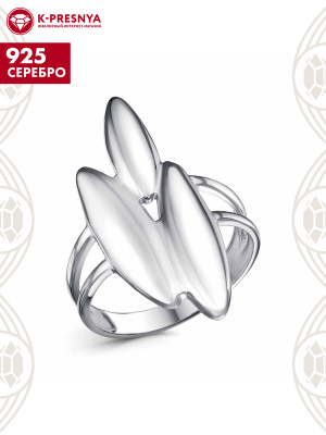 Кольцо серебро 925 пробы, покрытие - платинирование, без вставок