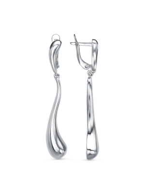 Серьги бижутерия, покрытие - серебрение с оксидированием, без вставок