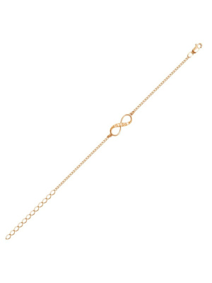 Браслет серебро 925 пробы, покрытие - золочение, вставка - фианит (недрагоценный камень)