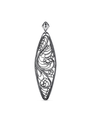 Подвеска бижутерия, покрытие - серебрение с оксидированием, без вставок