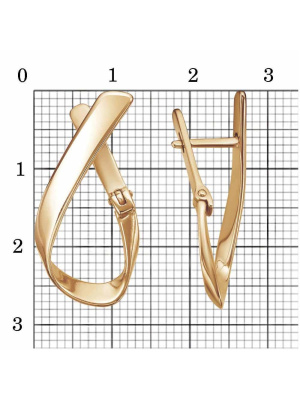 Серьги серебро 925 пробы, покрытие - золочение, без вставок