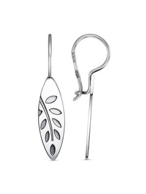 Серьги серебро 925 пробы, покрытие - оксидирование, без вставок