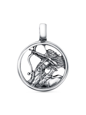 Подвеска "стрелец" серебро 925 пробы, покрытие - оксидирование, без вставок