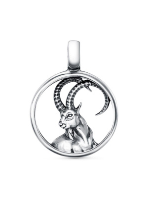 Подвеска "козерог" серебро 925 пробы, покрытие - оксидирование, без вставок