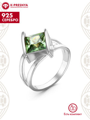 Кольцо серебро 925 пробы, без покрытия, вставка - фианит (недрагоценный камень)