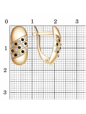 Серьги бижутерия, покрытие - золочение, вставка - стекло ювелирное preciosa