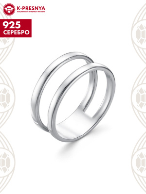 Кольцо серебро 925 пробы, покрытие - родирование, без вставок