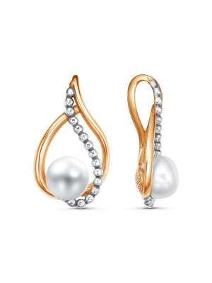 Подвеска бижутерия, покрытие - золочение, выборочное родирование, вставка - культивированный жемчуг