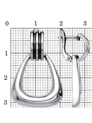 Серьги серебро 925 пробы, покрытие - оксидирование, без вставок