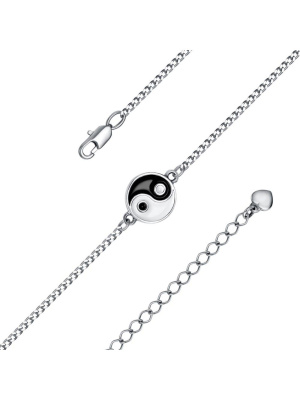 Браслет бижутерия, покрытие - серебрение с оксидированием, отделка - эмаль, без вставок