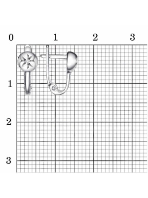 Серьги серебро 925 пробы, покрытие - платинирование, отделка - алмазная грань, без вставок