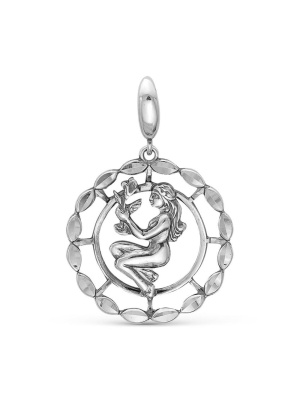 Подвеска "дева" серебро 925 пробы, покрытие - оксидирование, отделка - алмазная грань, без вставок