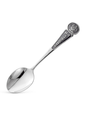 Ложка " на зубок" для девочки серебро 925 пробы, покрытие - оксидирование, без вставок