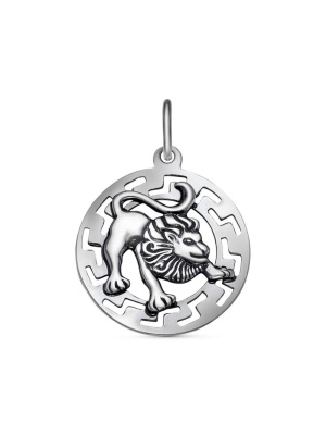 Подвеска "лев" серебро 925 пробы, покрытие - оксидирование, без вставок