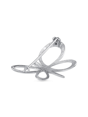 Брошь серебро 925 пробы, покрытие - платинирование, без вставок