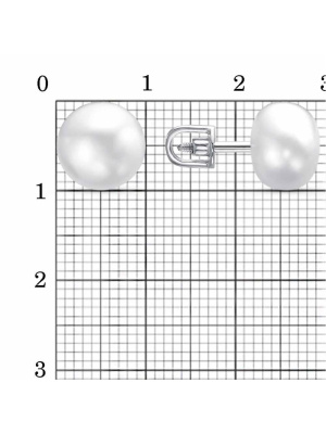 Серьги серебро 925 пробы, покрытие - родирование, вставка - культивированный жемчуг