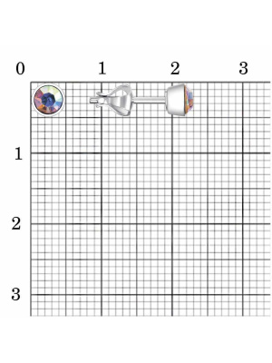 Серьги бижутерия, покрытие - серебрение, вставка - стекло ювелирное preciosa