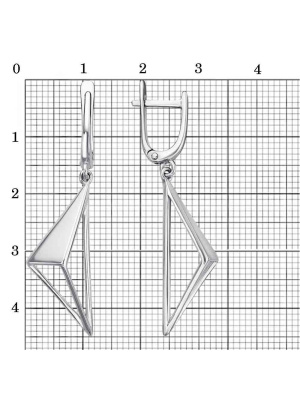 Серьги серебро 925 пробы, покрытие - родирование, без вставок