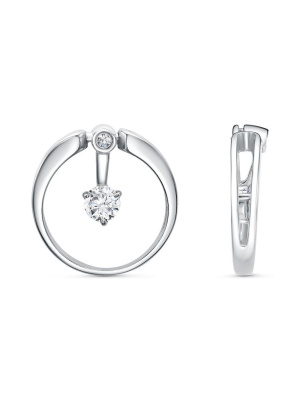 Подвеска бижутерия, покрытие - платинирование, вставка - стекло ювелирное preciosa, фианит (недрагоценный камень)