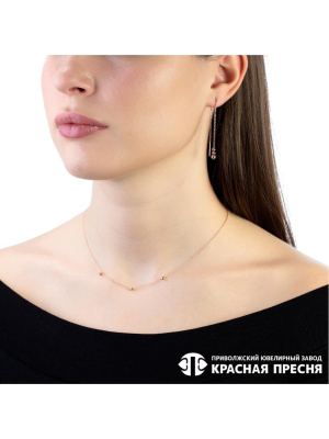 Серьги серебро 925 пробы, покрытие - золочение, без вставок