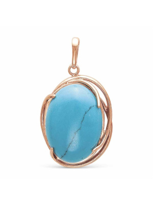 Подвеска бижутерия, покрытие - золочение, вставка - искусственная бирюза