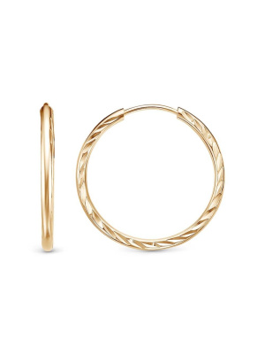 Серьги серебро 925 пробы, покрытие - золочение, отделка - алмазная грань, без вставок