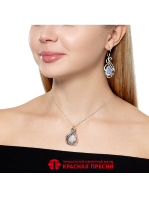 Подвеска серебро 925 пробы, покрытие - оксидирование, вставка - стекло ювелирное собственной огранки
