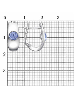 Серьги серебро 925 пробы, покрытие - платинирование, вставка - стекло ювелирное preciosa