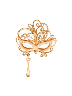 Брошь серебро 925 пробы, покрытие - золочение, без вставок