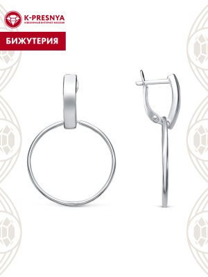Серьги бижутерия, покрытие - серебрение, без вставок