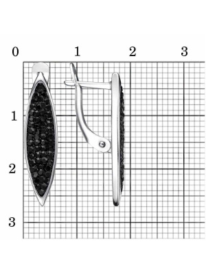 Серьги серебро 925 пробы, покрытие - родирование, вставка - стекло ювелирное preciosa