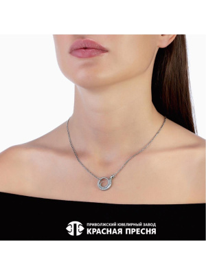 Колье серебро 925 пробы, покрытие - оксидирование, без вставок