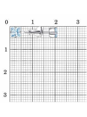 Серьги серебро 925 пробы, покрытие - платинирование, вставка - фианит (недрагоценный камень)