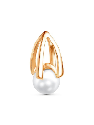 Подвеска бижутерия, покрытие - золочение, вставка - имитация жемчуга