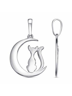 Подвеска серебро 925 пробы, покрытие - платинирование, без вставок