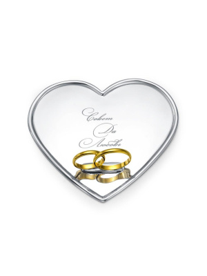 Поднос для молодоженов серебро 925 пробы, покрытие - золочение, отделка - лазерная гравировка, без вставок