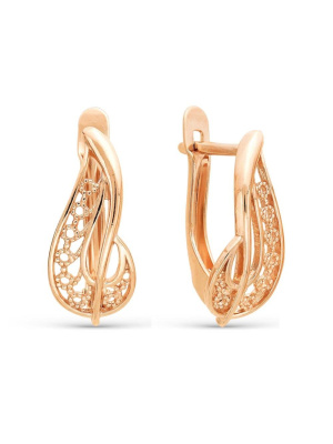 Серьги бижутерия, покрытие - золочение, без вставок