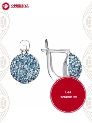 Серьги серебро 925 пробы, без покрытия, вставка - стекло ювелирное preciosa