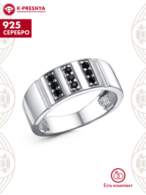 Кольцо серебро 925 пробы, покрытие - платинирование, вставка - фианит (недрагоценный камень)