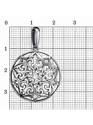 Подвеска бижутерия, покрытие - серебрение с оксидированием, без вставок