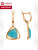 Серьги бижутерия, покрытие - золочение, вставка - искусственный халцедон Серьги бижутерия, покрытие - золочение, вставка - искусственный халцедон