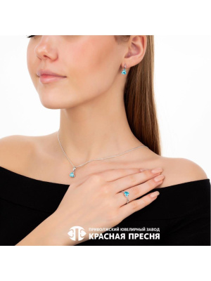 Подвеска серебро 925 пробы, покрытие - родирование, вставка - фианит (недрагоценный камень)