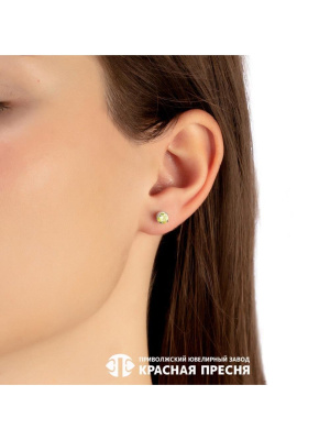 Серьги серебро 925 пробы, без покрытия, вставка - фианит (недрагоценный камень)