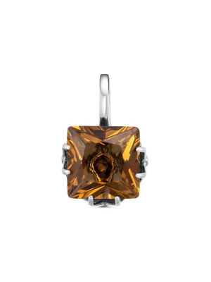 Подвеска серебро 925 пробы, покрытие - оксидирование, вставка - искусственный султанит