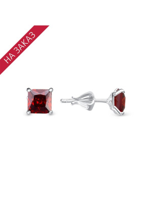 Серьги серебро 925 пробы, без покрытия, вставка - фианит (недрагоценный камень)